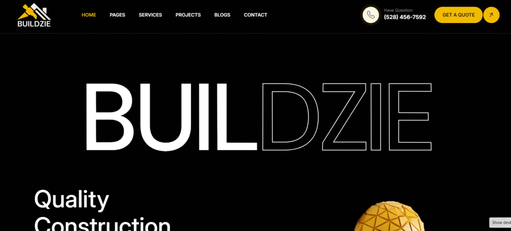 Buildzie – Responsive Construction Company Website Template