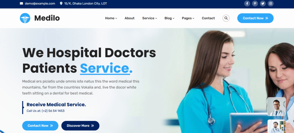 Medilo - Hospital Website