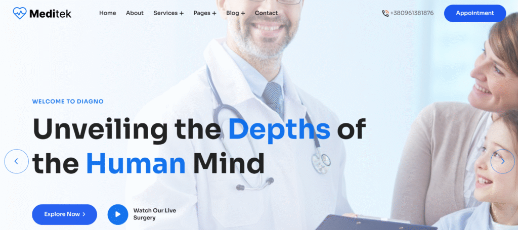 Meditek - Hospital Website